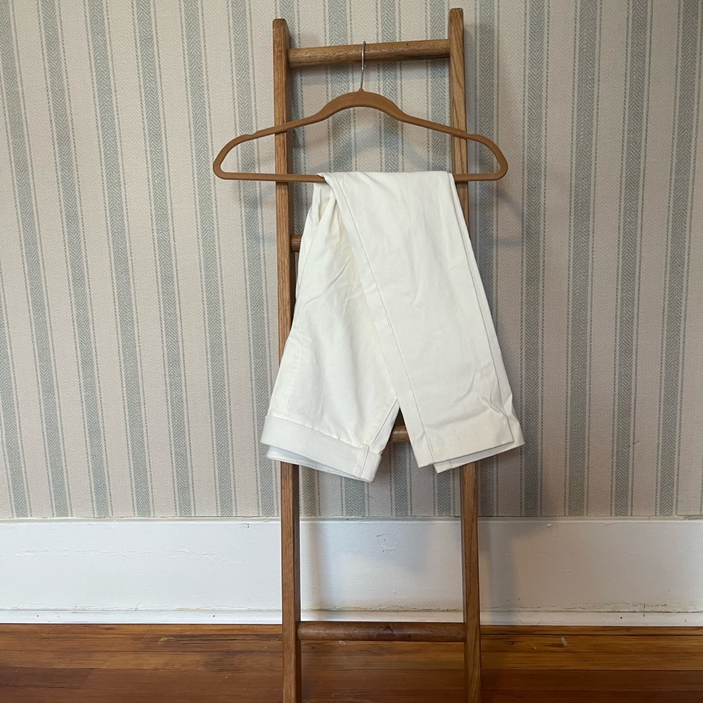 Jules & Leopold White Pull on Minimalist Stretchy Pants Women’s Small